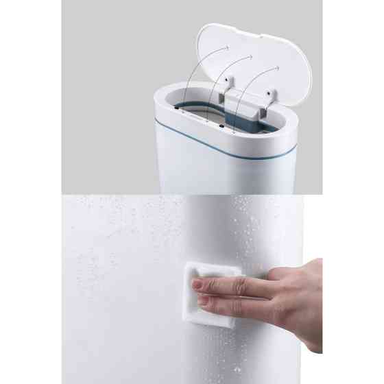 Сенсорное ведро для мусора JAH 8 л прямоугольное серое Київ