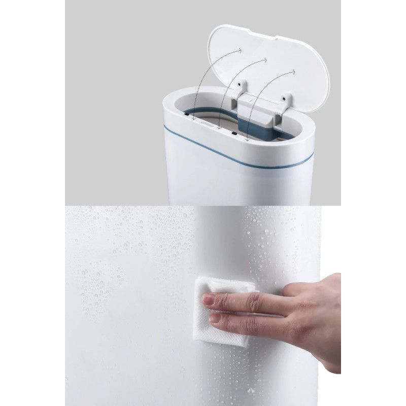 Сенсорное ведро для мусора JAH 8 л прямоугольное серое Київ - зображення 4