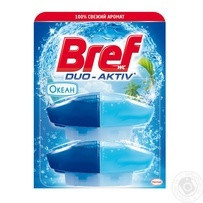 Средство для чистки и ароматизации унитаза Bref Duo-Aktiv жидкий блок Океан 2х50мл Київ - зображення 1