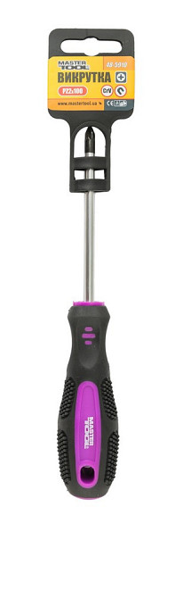Отвёртка крестовая магнитная MASTERTOOL PZ2х100 мм ручка с TPR покрытием 48-5910 Харьков - изображение 2