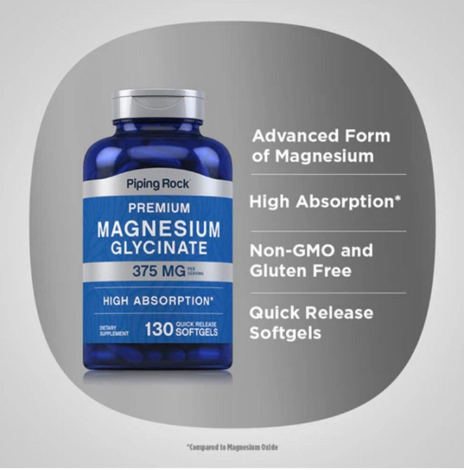 Магнію гліцинат 375 мг порції 130 гелевих капсул США. Тернополь - изображение 5