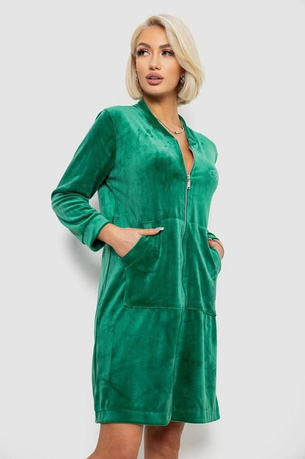Халат жіночий велюровий на блискавці | Зелений | Новий. Одесса - изображение 6