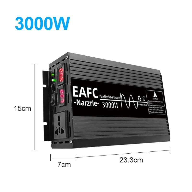 Інвертор EAFC Pure Sine Wave 3000W — Чиста синусоїда, 12V → 220V Київ - зображення 5