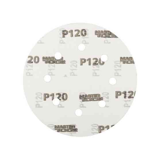 Круг шлифовальный на липучке MASTERTOOL 180 мм/8 отв P120 набор 5 шт 08-1812-H Харків