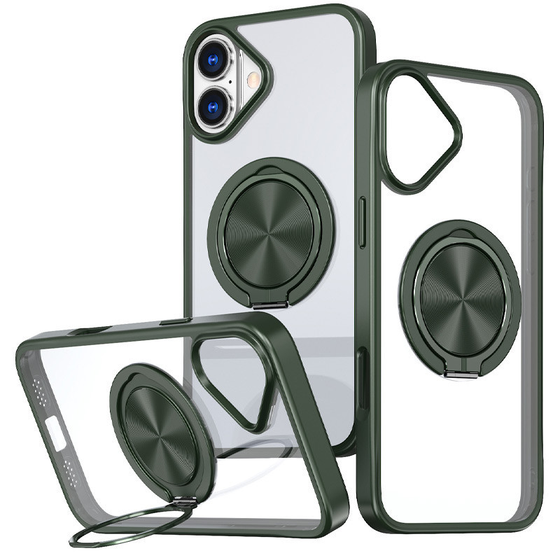 TPU+PC чехол Metal Ring with MagSafe для Apple iPhone 16 (6.1") Херсон - изображение 1