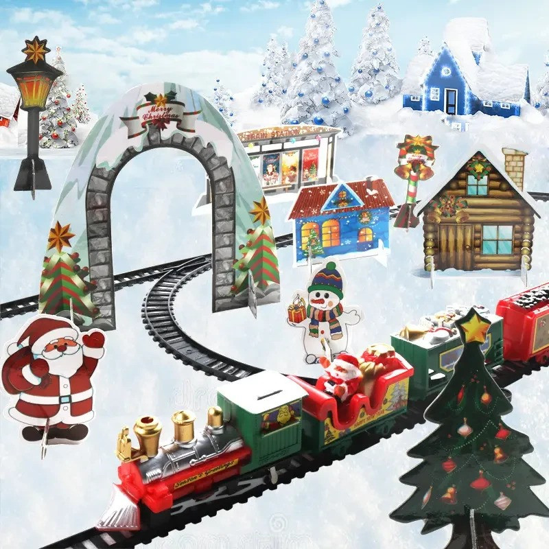 Дитяча іграшкова залізниця з локомотивом та вагонами Різдвяний поїзд Christmas Одеса - зображення 7