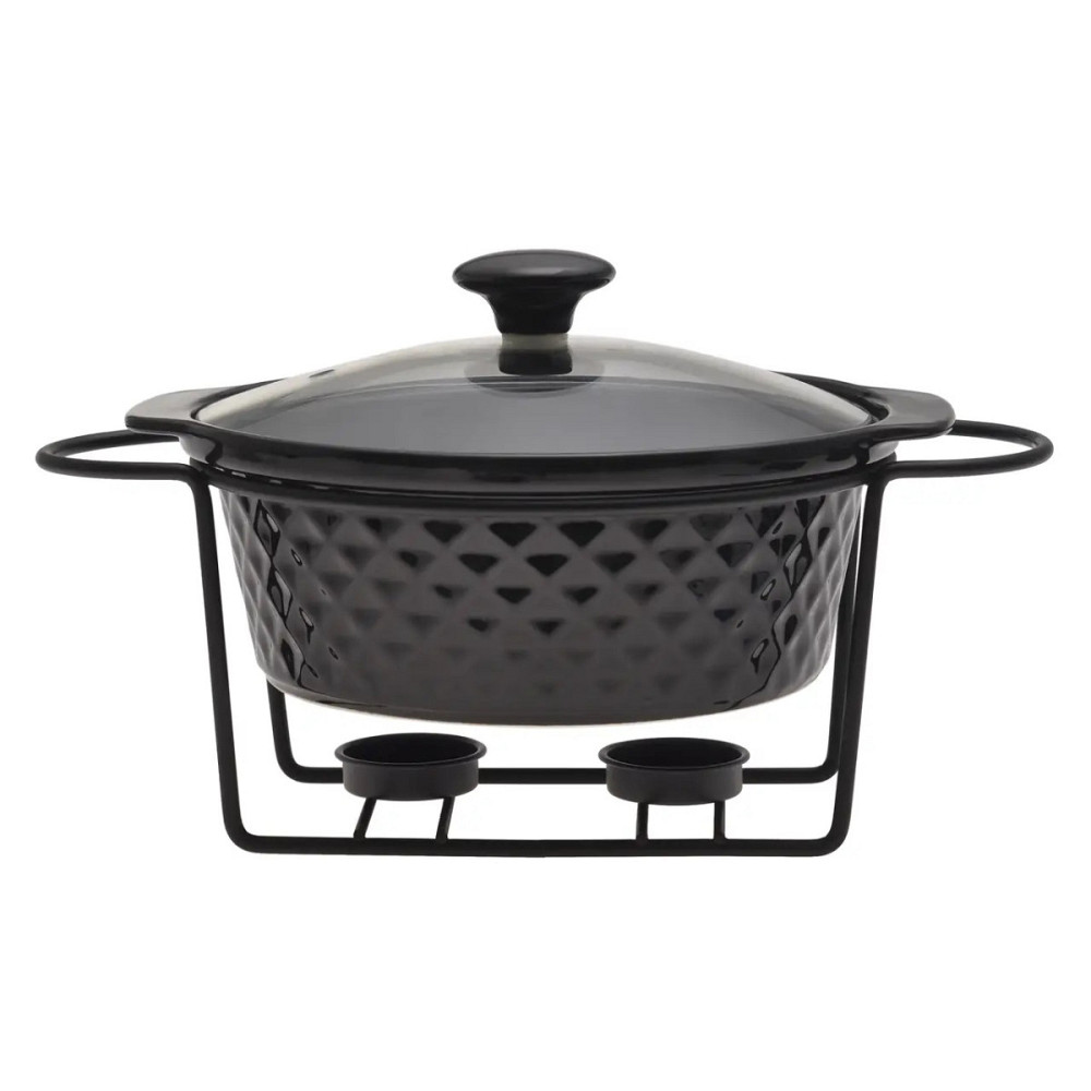 Марміт керамічний Kamille KM-6425 24х21х8 см 1.5 л чорний Київ - зображення 1