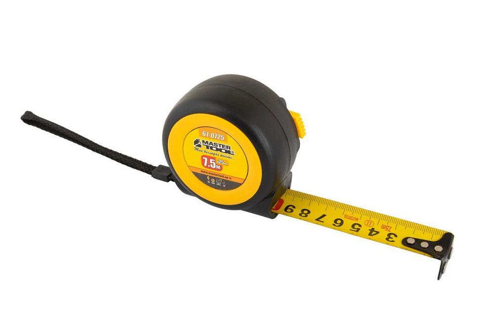 Рулетка MASTERTOOL 7.5 м х 25 мм с магнитами автоматический фиксатор покрытие TPR храповый механизм  Харьков - изображение 5