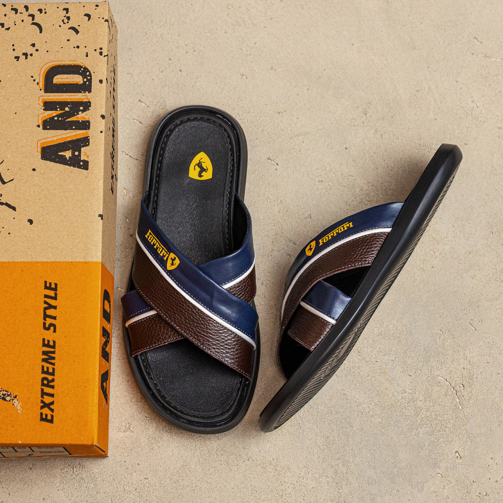 Мужские кожаные  летние шлепанцы-сланцы  Ferrari Киев - изображение 10