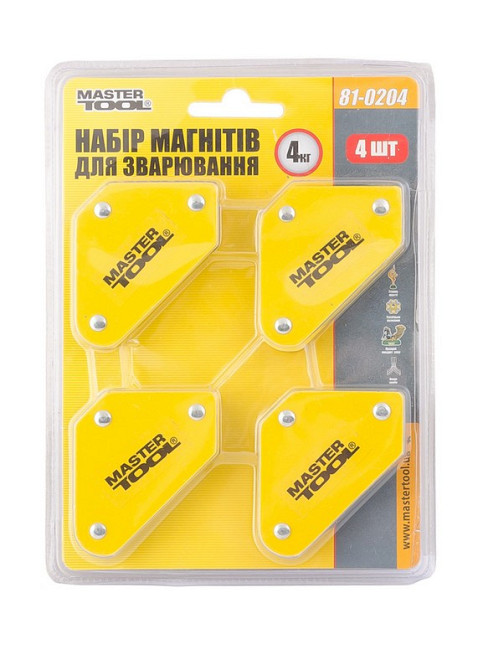 Набор магнитов для сварки MASTERTOOL 4 кг 45°/90°/135° 4 шт 81-0204 Харків - зображення 3