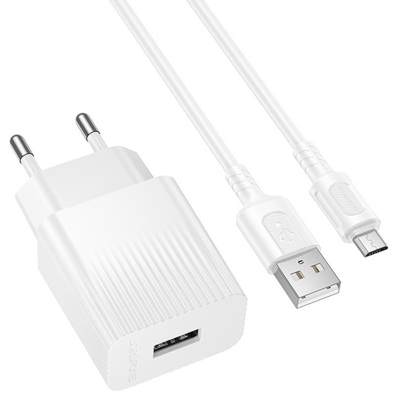 СЗУ Borofone BAS71A Source 10.5W (1USB-A) + кабель USB to MicroUSB Херсон - зображення 2