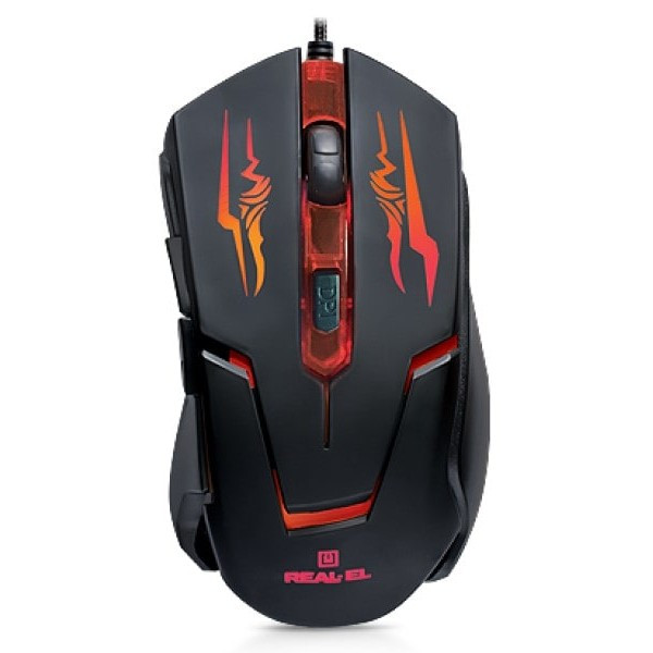 Мишка REAL-EL RM-520 Gaming USB Black (EL123200020) (Код товару:31213) Харків - зображення 1