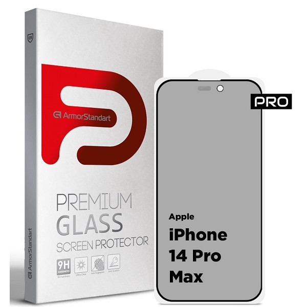 Захисне скло ArmorStandart Pro Anti-spy Matte для Apple iPhone 14 Pro Max Black (ARM68605) Харків - зображення 1