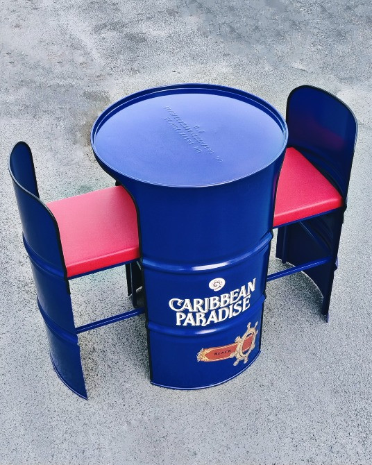 Промо-стол из металлической бочки + 2 барных стула | Брендированный барный стол Киев - изображение 9