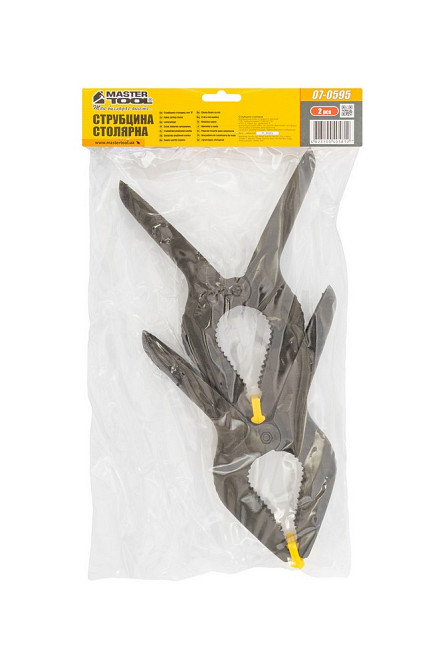 Струбцина столярная MASTERTOOL A-Type пружинная 200 мм захват 95 мм набор 2 шт 07-0595 Харків - зображення 6