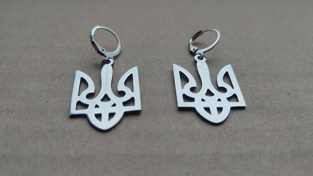 Серьги Герб Украины, сережки бижутерия Борисполь - изображение 6