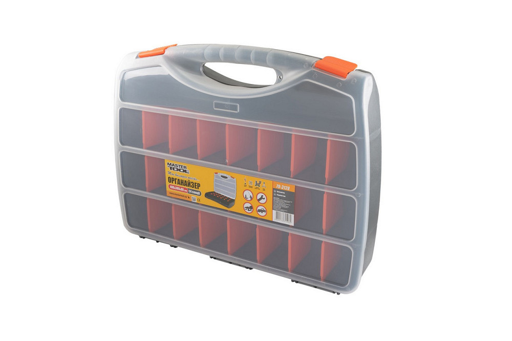 Органайзер MASTERTOOL с ручкой 19" 480х380х80 мм 24 секции 79-3128 Харьков - изображение 2