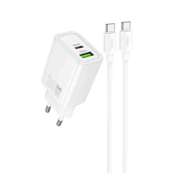 СЗУ Hoco N63 Gentle PD30W+QC3.0 (1USB-A/1C) + кабель Type-C to Type-C Херсон