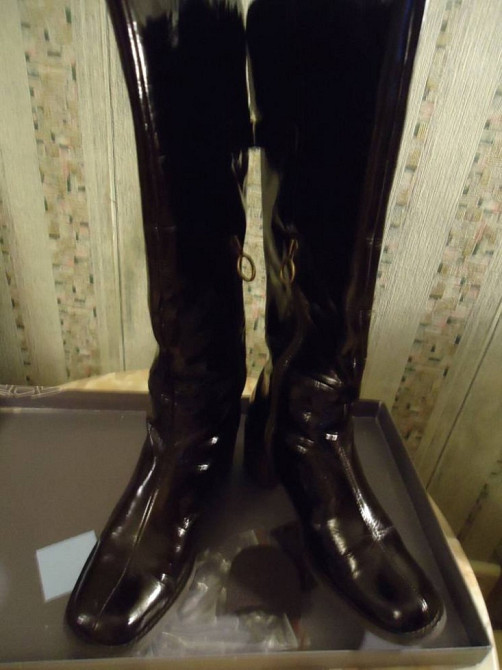 Сапоги кожаные кожа-лак новые р. 39 весна /осень Київ - зображення 3