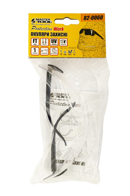 Очки открытые MASTERTOOL панорамная линза ANTI-SCRATCH мягкий носоупор регулируемые дужки l-класс пр Харків - зображення 2