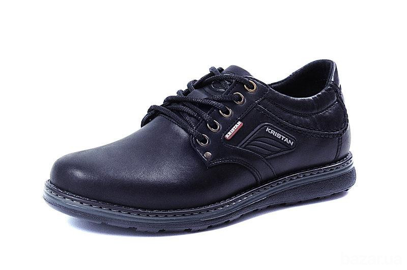 Мужские кожаные туфли Kristan black Київ - зображення 2