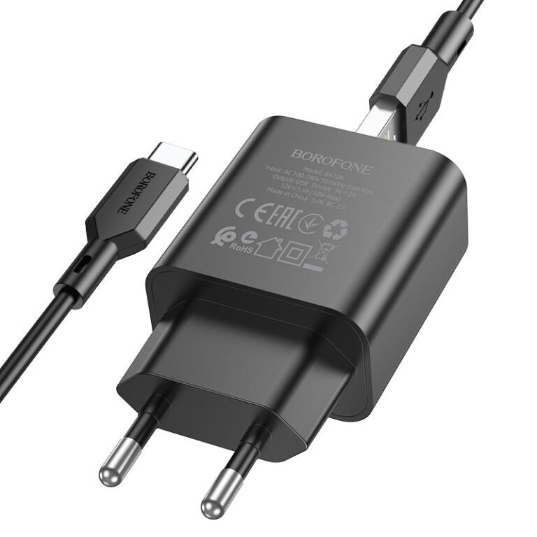 СЗУ Borofone BA72A Spring QC3.0 (1USB-A) + кабель USB to Type-C Херсон - изображение 4