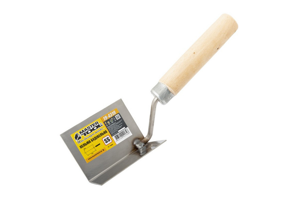 Кельма для внутренних углов MASTERTOOL 60х80 мм нержавеющая сталь деревянная ручка 19-4319 Харьков - изображение 1
