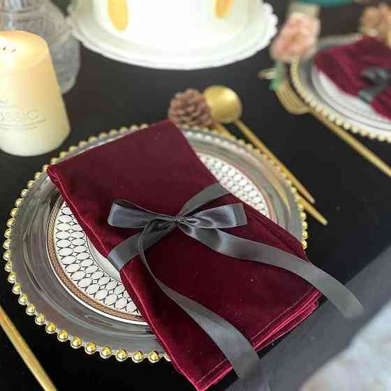 Салфетки бархатные Leeseph 45х45см бордо 6 штук Одесса