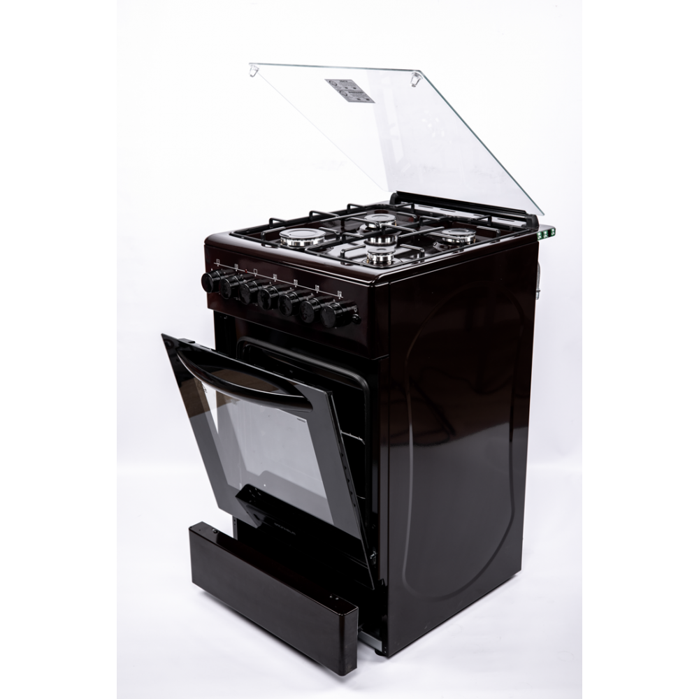 Плита кухонная комбинированная Grunhelm FG5612BR (газ + электро) коричневая газоэлектрическая Київ - зображення 6