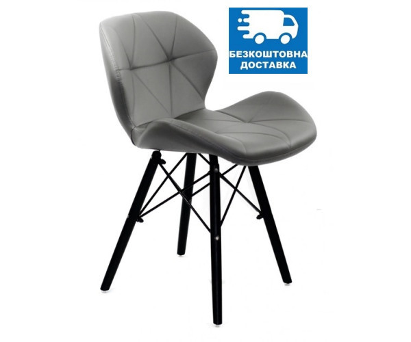 Стілець Стар В м'який екошкіра сіра Дніпро - зображення 1