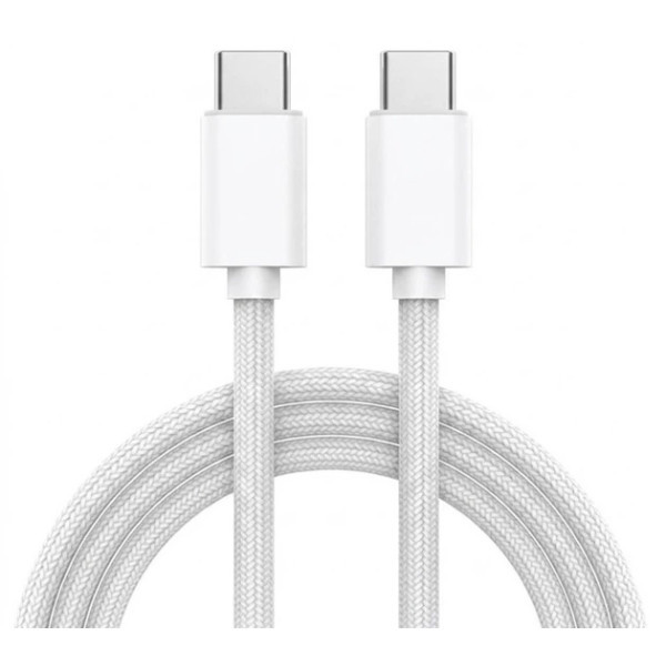 DM Кабель Type-C to Type-C for iPhone 17 1m 60W Woven White Харків - зображення 1