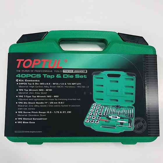 Набор резьбонарезного инструмента TOPTUL 40 ед. М3-М12 JGAI4001 Харьков