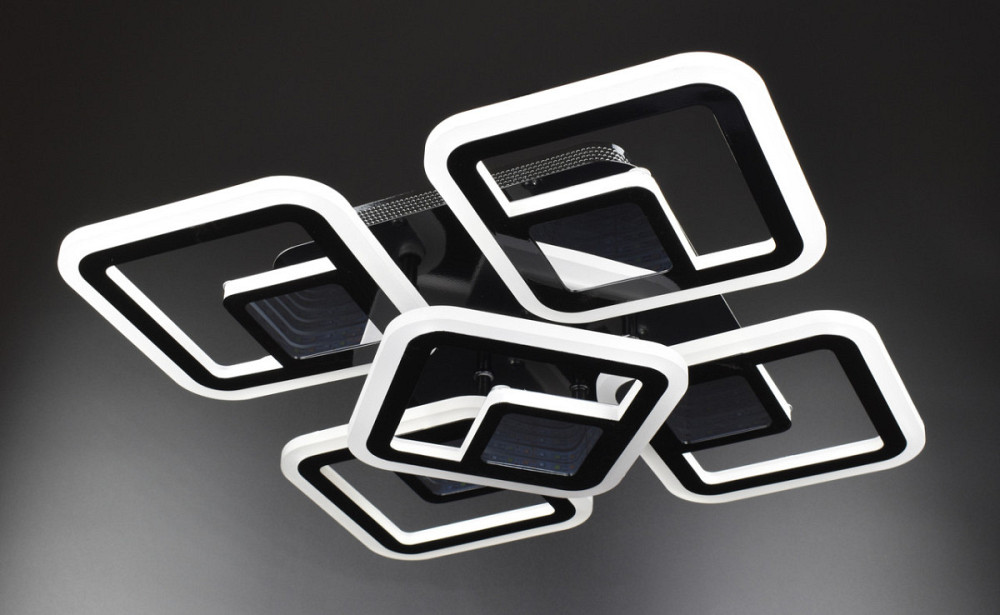 Люстра стельова LED з пультом A2720/4+1S-3D-bk Чорний 10х40х40 см. Киев - изображение 1