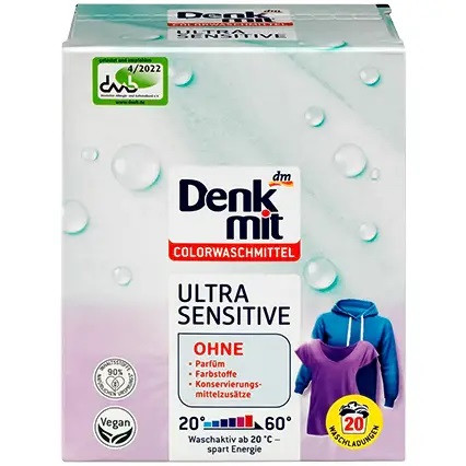 Порошок для прання кольорової білизни DenkMit Colorwaschmittel Ultra Sensitive 4066447101003 1.35 кг Київ - зображення 1
