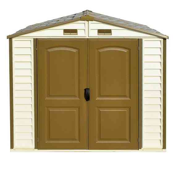 Сарай пластиковый StoreAll 245x168x220 см слоновая кость, коричневая крыша Киев