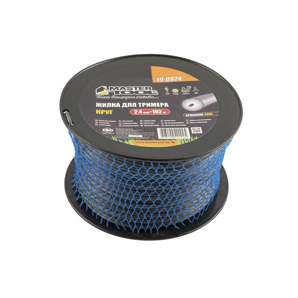 Леска для триммера MASTERTOOL КРУГ АРМИРОВАННЫЙ 2.40 мм 192 м катушка 19-0824 Харьков - изображение 1