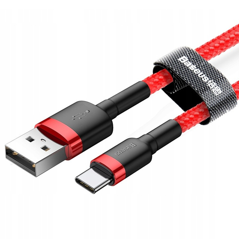 Дата кабель Baseus Cafule USB to Type-C Cable 3A (1m) (CATKLF-B) Херсон - зображення 2