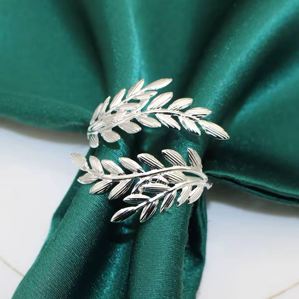Набор колец для салфеток Leeseph Листья Silver 6 шт Одесса - изображение 5