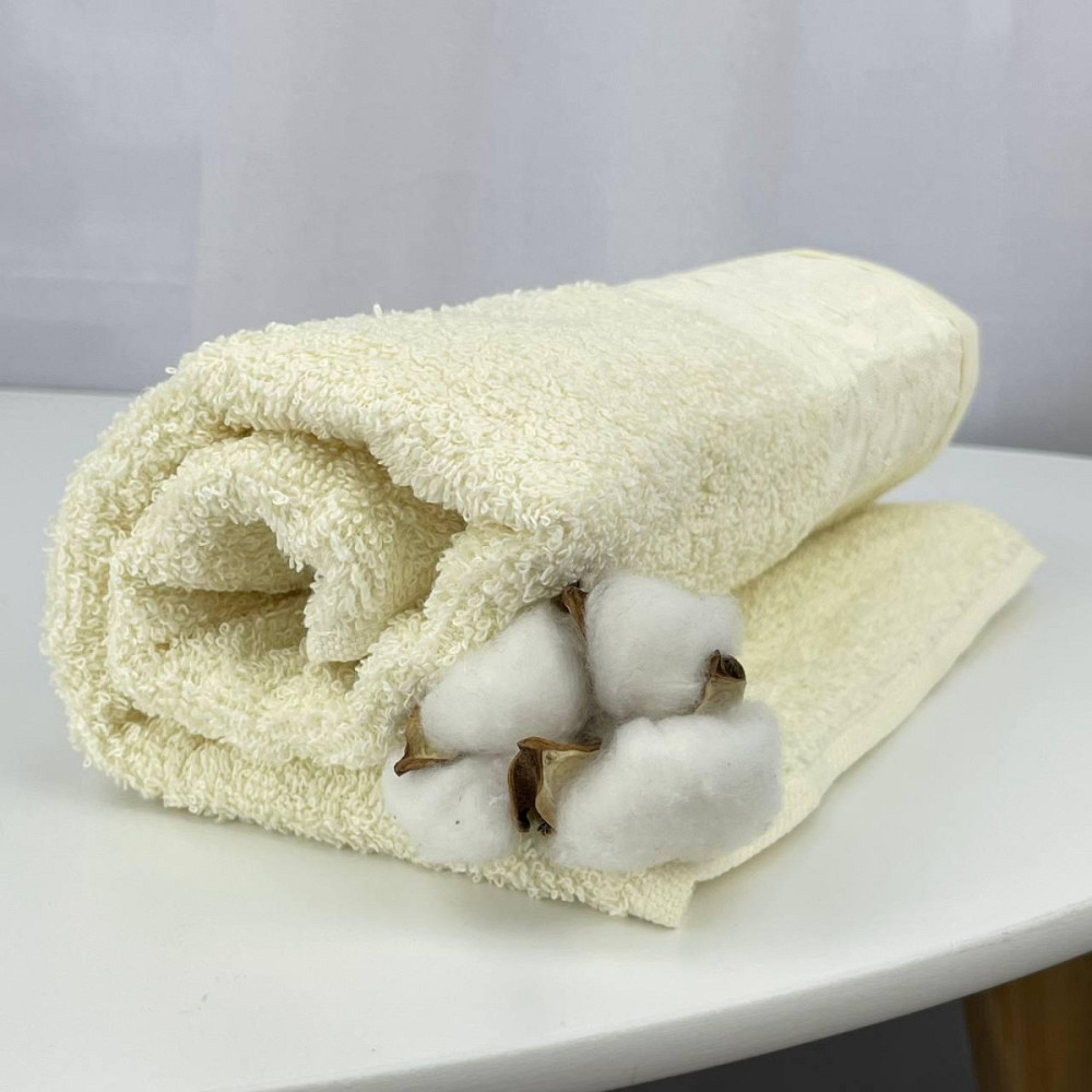 Рушник для обличчя махровий Febo Vip Cotton Botan Туреччина 6399 молочний 50х90 см Київ - зображення 1