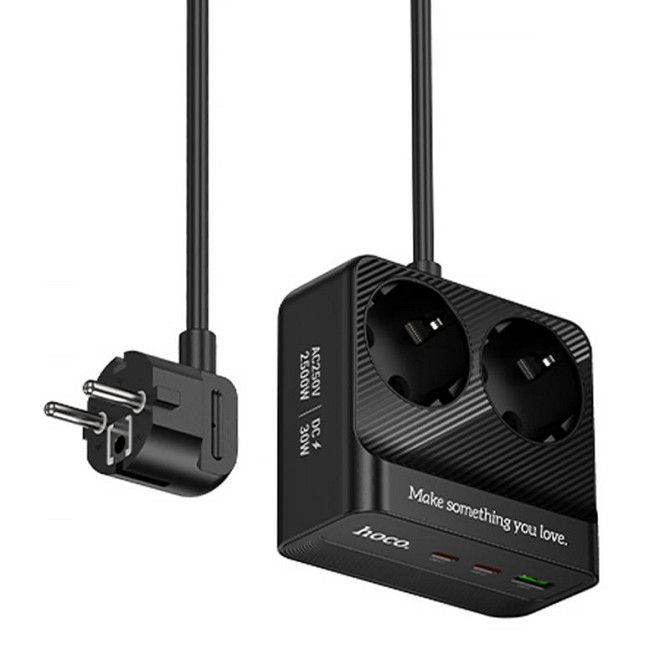 Удлинитель Hoco AC27 Descanso (PD30W/2C/1A/2xSocket) (2m) Херсон - зображення 1