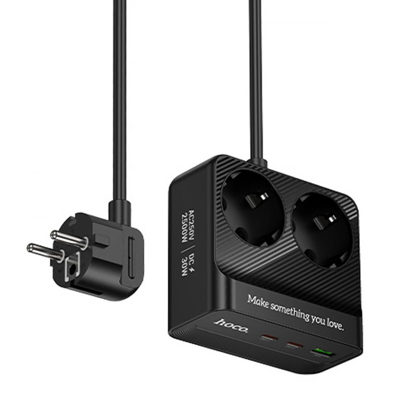 Удлинитель Hoco AC27 Descanso (PD30W/2C/1A/2xSocket) (2m) Херсон - изображение 1
