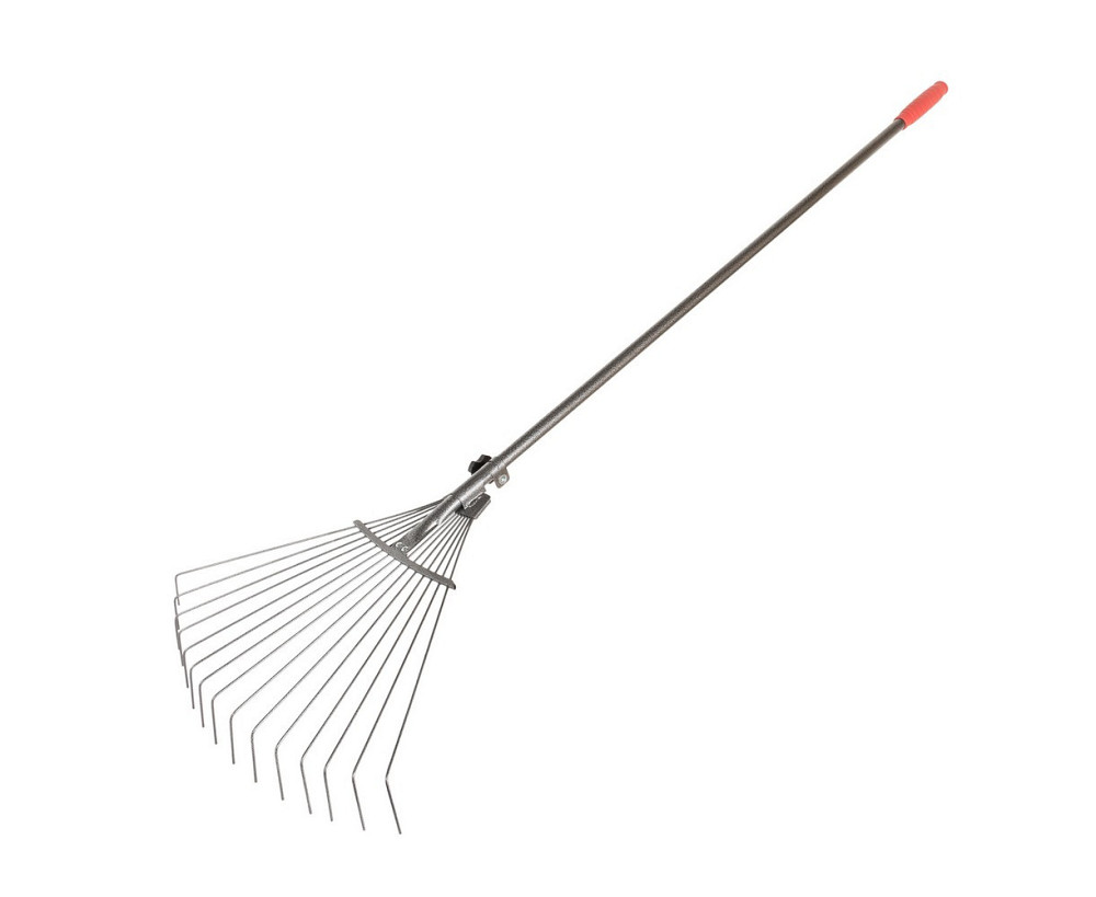 Грабли веерные раздвижные крашеные ГОСПОДАР 15 спиц 500х340 мм с черенком 14-6296 Харків - зображення 1