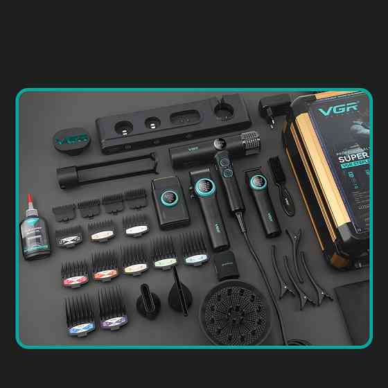 Комплект длят стрижки VGR STEPLERSS PRO 4 IN 1 BLACK черный Киев