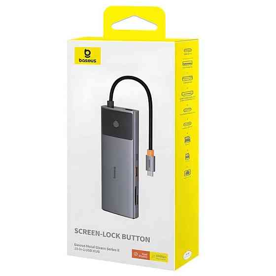Переходник HUB Baseus Metal Gleam Series II OS 10in1 (B00061800123-00) Херсон
