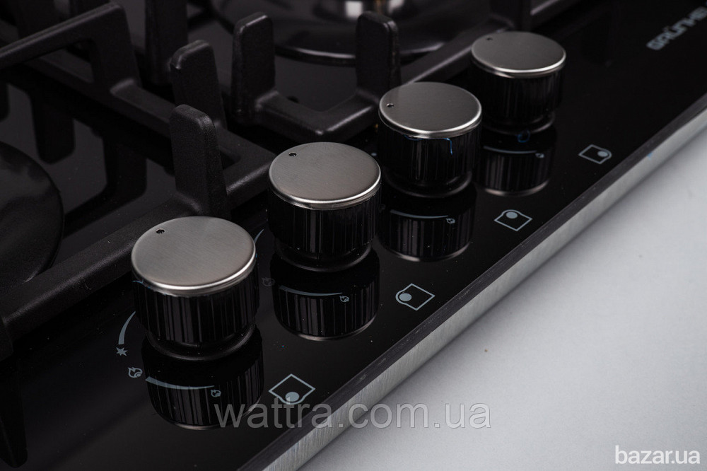 Газовая варочная поверхность GRUNHELM GPG 6214 BF (4 конфорки, закаленное стекло, чугун. газ контрол Київ - зображення 12