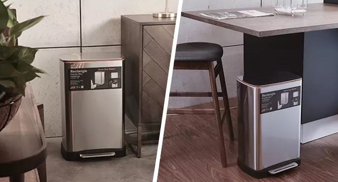 Ведро для мусора с педалью JAH 30 л серебряный металлик с внутренним ведром Київ - зображення 9