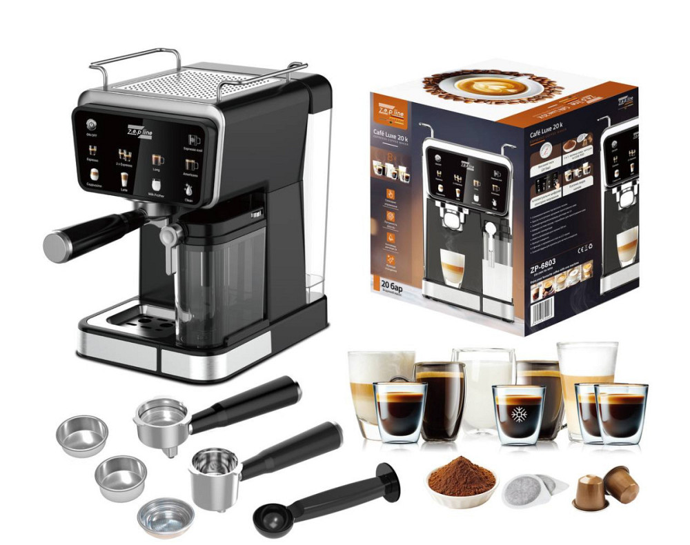 Кофемашина 3в1 с капучинатором Zepline ZP-6803-NEW 3000 Вт черная Киев - изображение 2