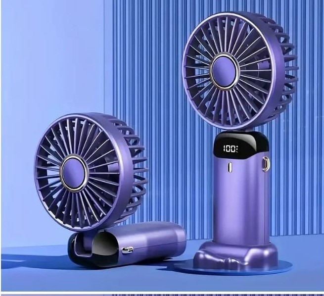 Акумуляторний міні-вентилятор, 5 швидкостей, LED дисплей Київ - зображення 3