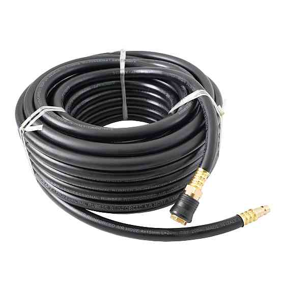 Шланг резиновый воздушный армированный  (PROFI) 20 атм 8x15мм, 10м с латунными быстроразъемными соед Харків
