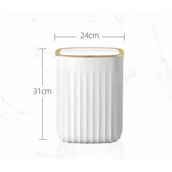 Сенсорное ведро для мусора JAH 12 л прямоугольное Nordic белый-серый Київ